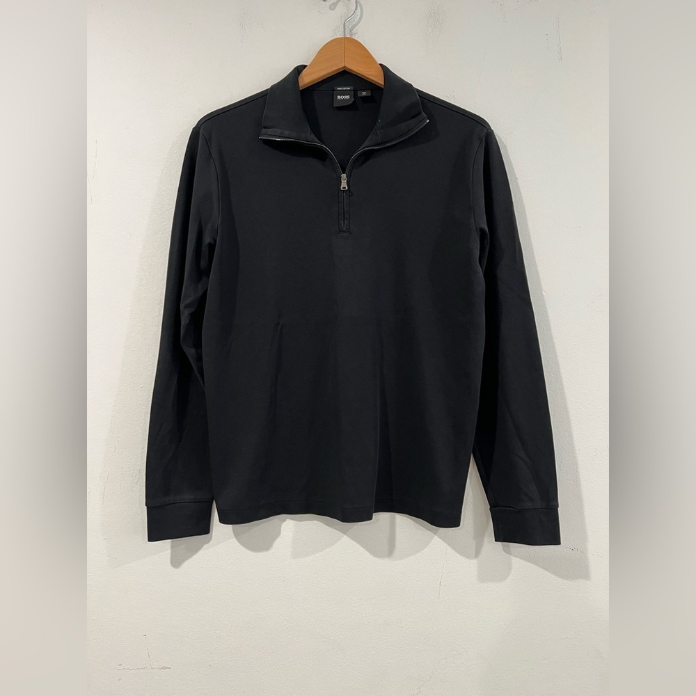 HUGO BOSS SWEATER man 1/4 Zip turtleneck FIMA COTTON M